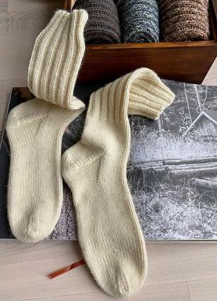 Шкарпетки вовняні білі1 фото