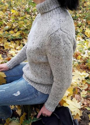 Твідовий трикотажний светр з високим коміром3 фото