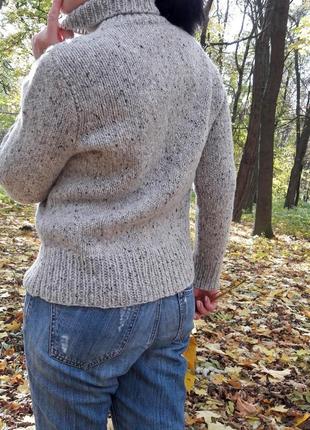 Твідовий трикотажний светр з високим коміром10 фото