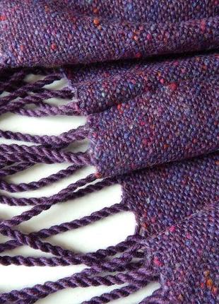 Тканий твідовий фіолетовий шарф2 фото