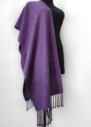 Тканий твідовий фіолетовий шарф4 фото