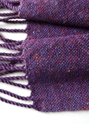 Тканий твідовий фіолетовий шарф6 фото