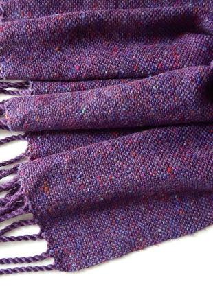 Тканий твідовий фіолетовий шарф3 фото