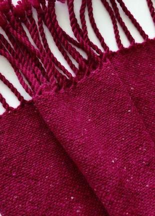 Тканий вишневий твідовий шарф3 фото