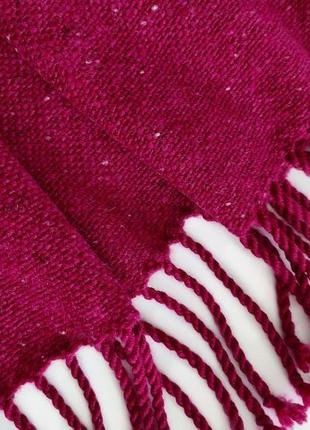 Тканий вишневий твідовий шарф9 фото