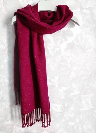 Тканий вишневий твідовий шарф4 фото