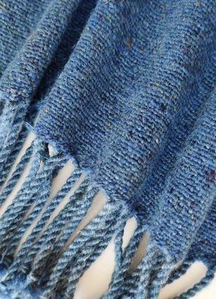 Тканий блакитний твідовий шарф9 фото