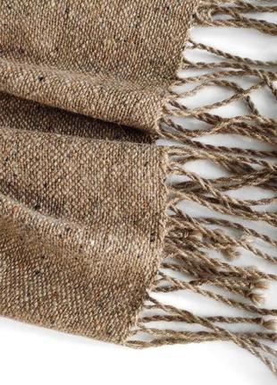 Тканий світло-коричневий твідовий шарф з альпакою10 фото
