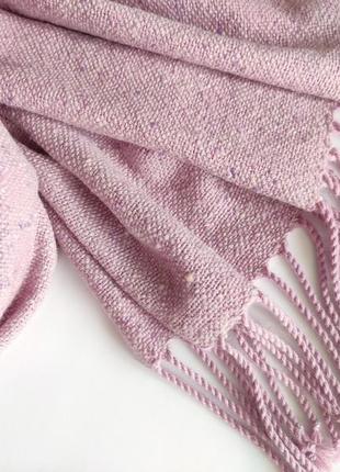 Тканий світло-рожевий твідовий шарф з альпакою