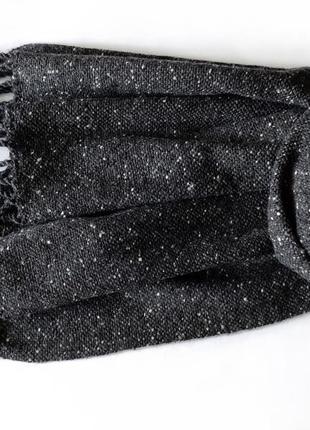 Тканий темно-сірий твідовий шарф з мериноса8 фото