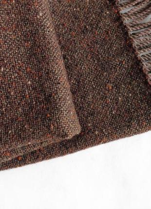 Тканий темно-коричневий твідовий шарф10 фото