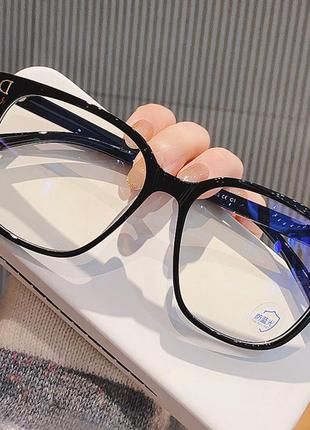 Квадратні іміджеві окуляри жіночі honey fashion accessories чорні (7063)1 фото