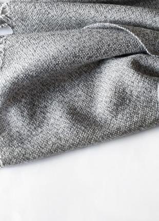 Тканий сірий меланжевий шарф з мериноса10 фото