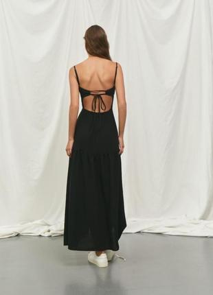 Платье черная миди с открытой спиной papaya2 фото