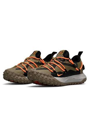 Мужские кроссовки nike acg mountain fly low khaki orange4 фото