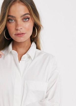 Удлиненная хлопковая рубашка asos massimo dutti cos оверсайз свободного кроя 100% хлопок3 фото