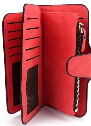 Жіночий замшевий гаманець клатч wallerry 2345 червоний жіноче ...2 фото