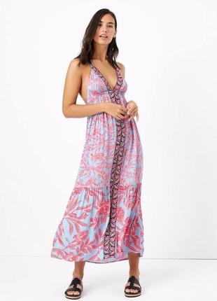 Новое цветочное пляжное платье макси marks & spencer вискоза1 фото
