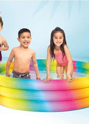 Надувной бассейн intex 324 л &lt;unk&gt; детский надувной бассейн &lt;unk&gt; разноцветный бассейн3 фото