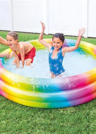 Надувний басейн intex 324 л | дитячий надувний басейн | різнокольоровий басейн4 фото
