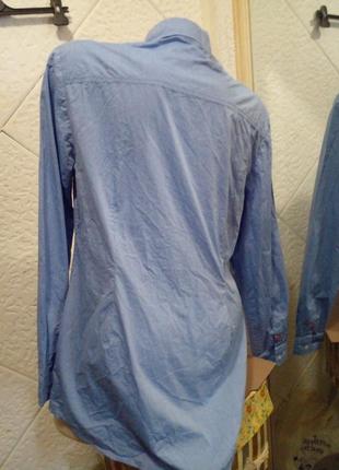 Офисная женская рубашка блуза хлопок длинный рукав3 фото