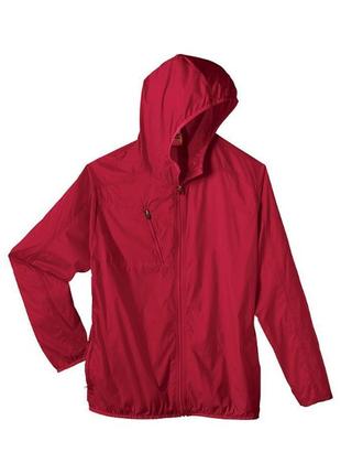 Куртка парку lemon червоного винного червоного кольору з капюшоном базова подовжена вітровка