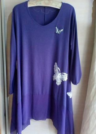 Плаття-туніка фіолетового кольору розмір 56-582 фото