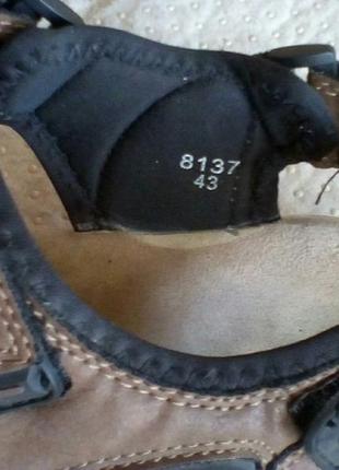 Сандалії шкіряні travelin коричневі на липучках, розмір 43/29 см6 фото