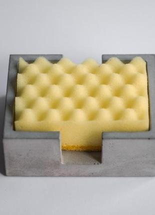 Холдер для кухонних губок з бетону, подставка для губок1 фото
