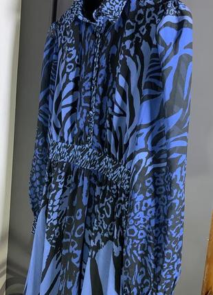 Синя міні-сукня з анімалістичним принтом bnwt lipsy1 фото