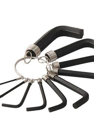 Ключі шестигранні mastertool crv 1,5-10 мм 38/60 мм набір 10 ш...