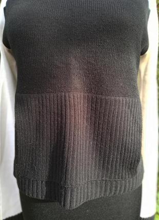 Толстовка jennyfer свитер кофта с капюшоном кенгуру худи чёрно-белая6 фото