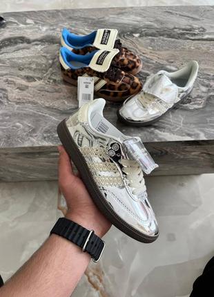 Адидас кеды adidas samba x wales & bones silver