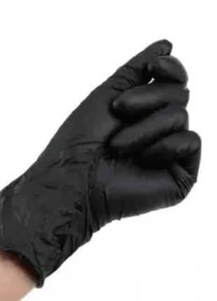 Чорні нітрилові рукавички solid serwo nitrile gloves (100шт) -...