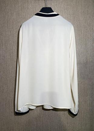 Love 21 блуза в стиле шаннель old money sheer lacy open back ivory and black long sleeved blouse size large8 фото