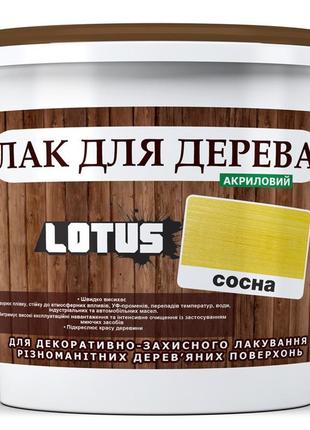 Кольоровий лак для дерева lotus глянець сосна 10 л