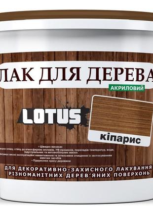 Кольоровий лак для дерева lotus глянець кіпарис 3 л