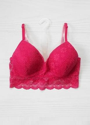 Кружевной бюстгальтер бралетт уплотненная чашка без косточек  75b 🌺