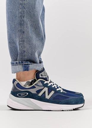 New balance 990v6 navy white9 фото