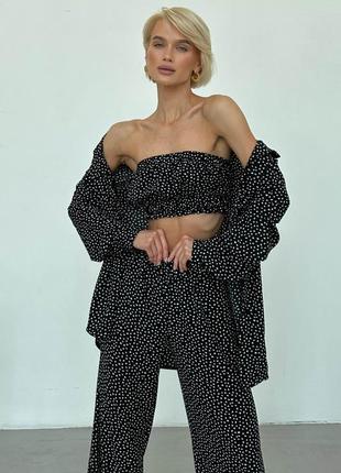 Свободный костюм прямого кроя с рубашкой oversize6 фото