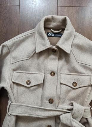 Кашемірове пальто-рубашка, курточка zara1 фото