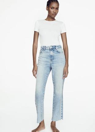 Джинси zara high rise straight
