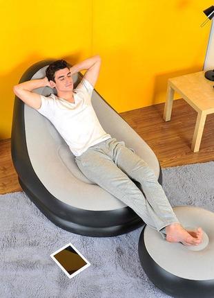 Надувний диван із пуфом air sofa — 99х130х76 см intex / надувн...5 фото