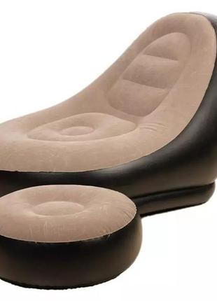 Надувний диван із пуфом air sofa — 99х130х76 см intex / надувн...7 фото