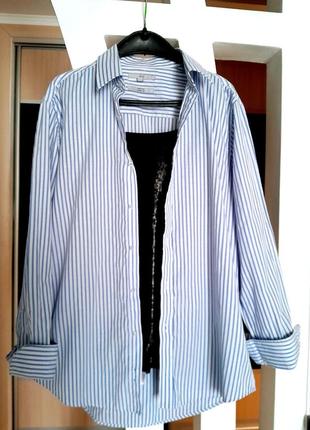 Рубашка летняя оверсайз,женская рубашка в полоску1 фото