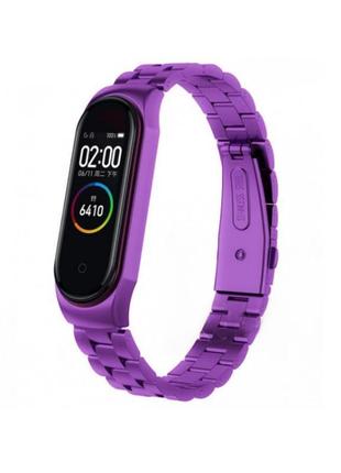 Ремінець для фітнес-браслета xiaomi mi band 5 і 6 металевий фі...