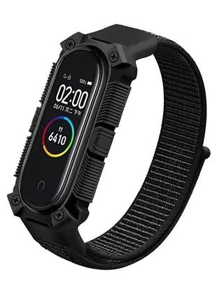 Ремінець для фітнес-браслету mi band 3, 4, 5, 6, 7 armor desig...