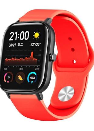 Ремінець силіконовий для годинника 20 мм sport design червоний