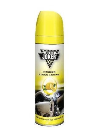 Поліроль для панелей авто joker 200ml lemon, поліроль пластика...