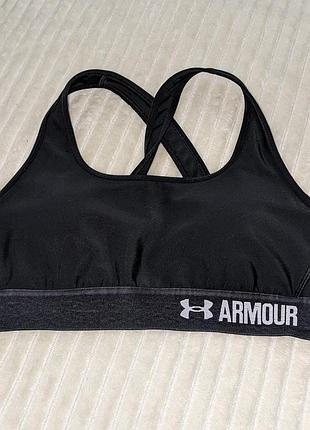 Женский черный спортивный бюстгальтер under armour dance gymnastics xsmall